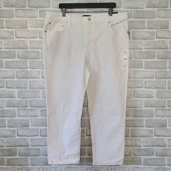 Gap White Cotton Stretch Demin Crop Jeans NEW Women's 18 - Picture 1 of 9